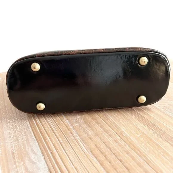 Patricia Nash Laureana Frame Kiss Lock Satchel Bag Purse Abstract Animal Print - Picture 4 of 8